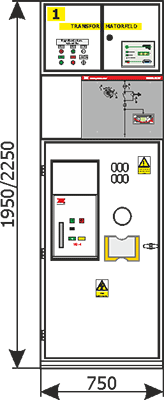  Widok z frontu  rozdzielnicy Rotoblok SF - pole transformatorowe