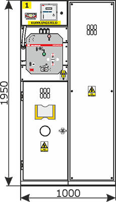 Widok z frontu rozdzielnicy Rotoblok VCB - pole S3L