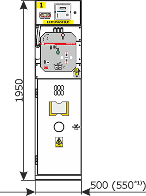 Widok z frontu rozdzielnicy Rotoblok VCB - pole VCB 2