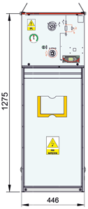 Widok z frontu rozdzielnicy TPM - 1 pole transformatorowe