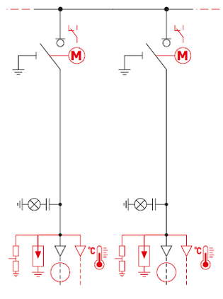 Typische Konfigurationen – Zweipoliges System – LL (2 lineare Felder)