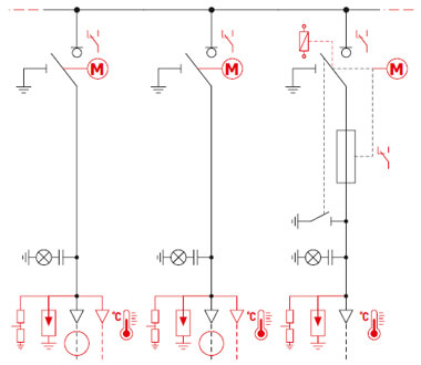 Typische Konfigurationen – Dreipoliges System – LLT (2 Leitungsfelder, Transformatorfeld)