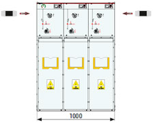 Vorderansicht der TPM-Luftschaltanlage – LLL+-System (l, p)