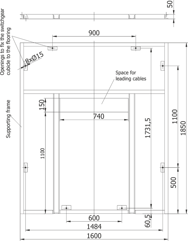 RXD 36 switchgear support frame