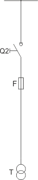 Structural diagram - Auxiliary transformer bay - with a transformer up to 40 kVA, 6/0.4 kV