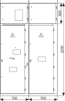 Front panel - Reactive power compensation set - with a capacitor bank up to 700 kvar; 6.6 kV