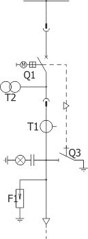 Structural diagram - Feeder bay with circuit breaker