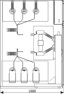 Cross-section - Bus coupler bay - cubicle with circuit breaker