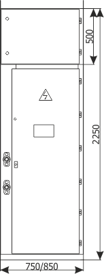 Front view - Feeder bay with switch disconnector, 12 kV