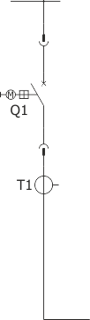 Structural diagram - Bus coupler bay - cubicle with circuit breaker, 12 kV