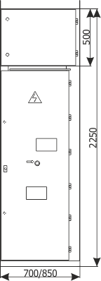 Front panel - Bus coupler bay - cubicle with sectionalizer, 12 kV