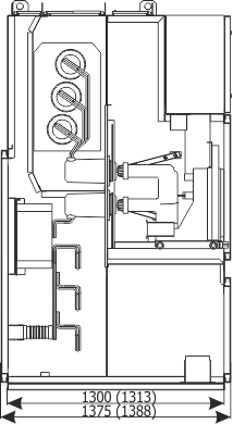 Cabinet cross-section RELF ex - Bus coupler bay - cabinet with short-circuiting device