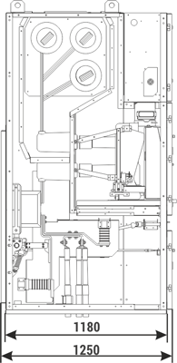 Cabinet cross-section RELF - Incoming/outgoing bay