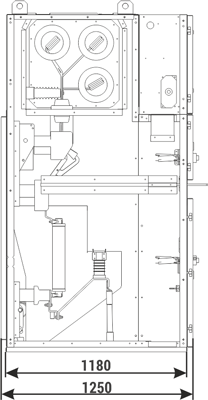 Cabinet cross-section RELF - Feeder bay with switch disconnector