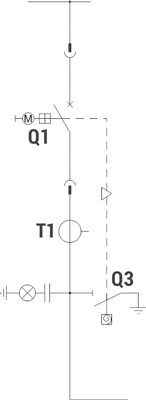 Structural diagram RELF - Bus coupler bay with circuit breaker