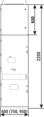 Front panel RELF - Bus coupler bay with circuit breaker