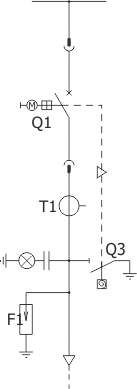 Structural diagram RELF ex - Feeder bay with circuit breaker