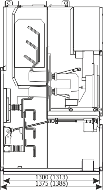 Cabinet cross-section RELF ex - Bus coupler bay - cabinet with circuit breaker