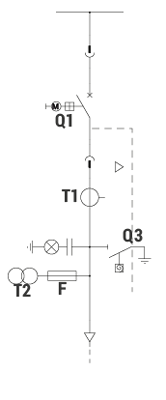 Structural diagram RELF - Feeder bay with circuit breaker