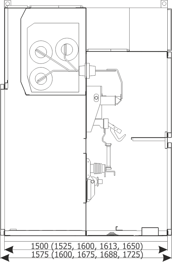 Cubicle cross-section RELF - Feeder bay with switch disconnector