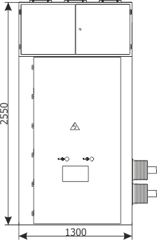 Front panel RELF 36 - Bus coupler bay - cabinet with short-circuiting device