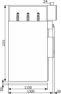 Inside side view Rotoblok - RWT type bay design