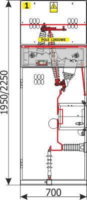 Cross-section Front view Rotoblok - feeder bay with metering