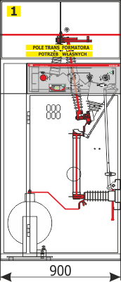 Cross-section Front view Rotoblok - auxiliary transformer bay