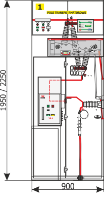 Cross-section Front view Rotoblok - circuit breaker transformer bay