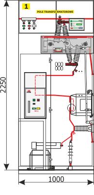 Cross-section Front view Rotoblok - circuit breaker transformer bay