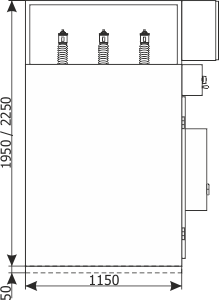 Rotoblok - Side view of an MV circuit breaker bay