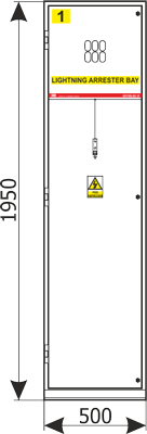 Front view Rotoblok SF - lightning arrester bay