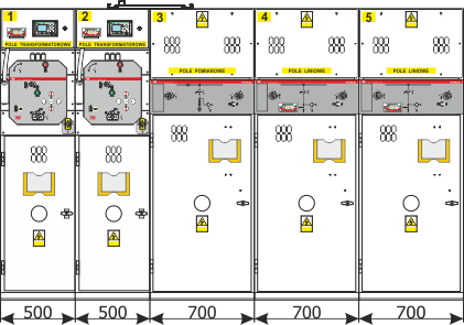 Examples of the switchgear Rotoblok VCB - Front view