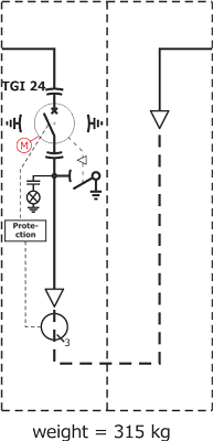 Electrical diagram Rotoblok VCB switchgear - VCB S1L bay variant