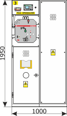 Front view Rotoblok VCB switchgear - VCB S1L bay variant