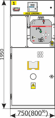 Front view Rotoblok VCB switchgear - VCB 05 bay variant