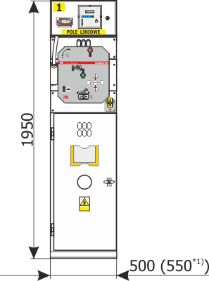 Front view Rotoblok VCB switchgear - VCB 1 bay variant