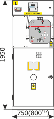 Front view Rotoblok VCB switchgear - VCB 5 bay variant