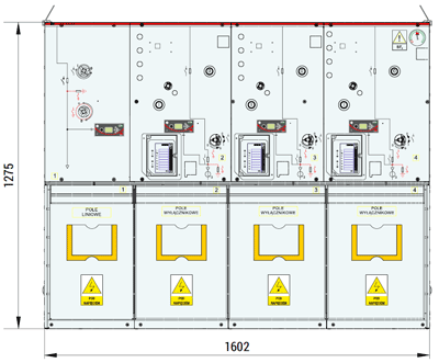 LWWW configuration (line feeder, 3 circuit breaker feeders)