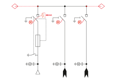 TLL / LLT configuration (transformer feeder, 2 line feeders)