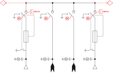 TLLT configuration (2 transformer feeders, 2 line feeders)