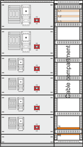 Cable duct bays