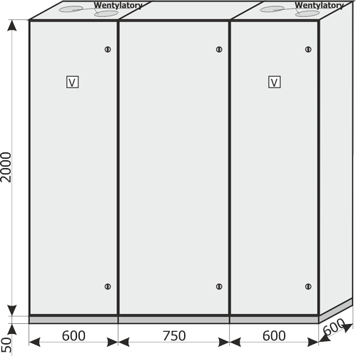 External appearance of the switchgear LV switchgear 110 V DC