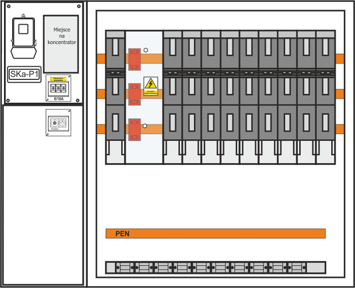 Arrangement of devices - ZK-nN 1z cable cabinet