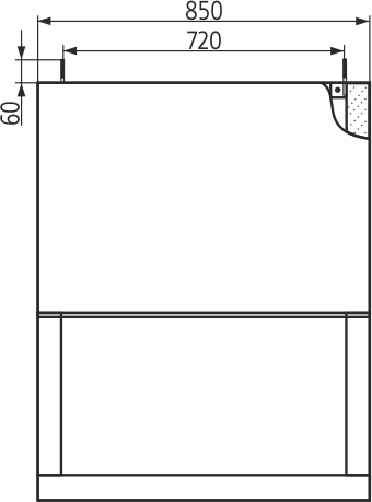 Front view of the ZK-3 connection box foundation