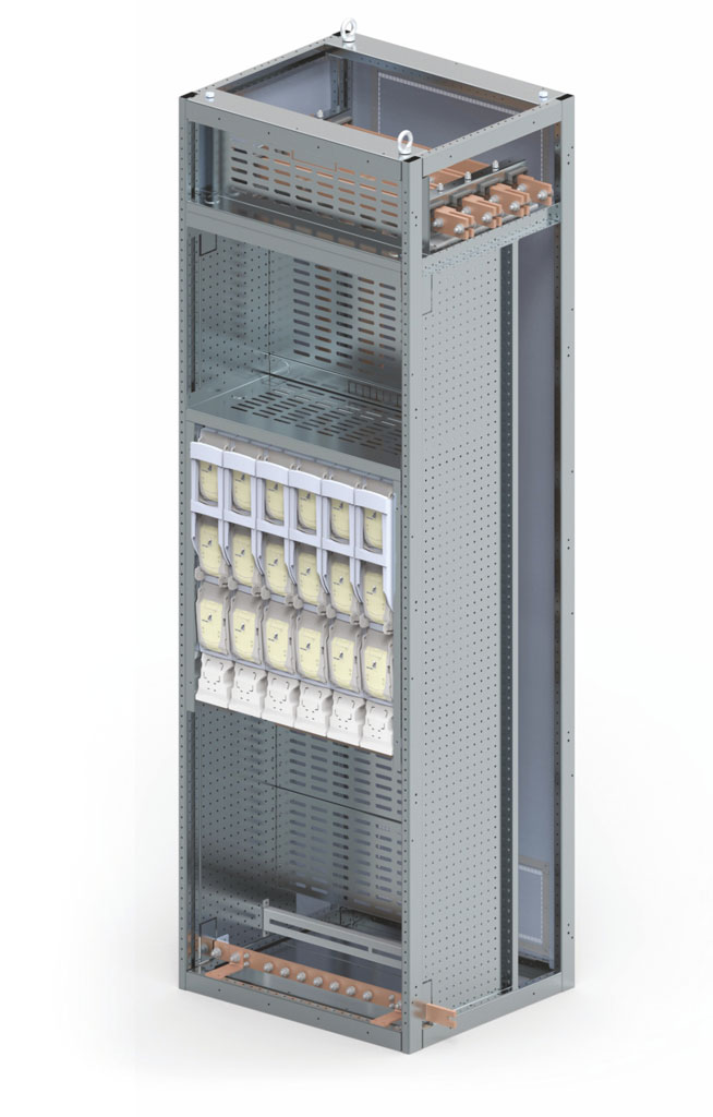 Bay with vertical fuse switch disconnectors