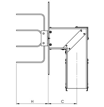 glowica element podwojny katowy poziom pion 2